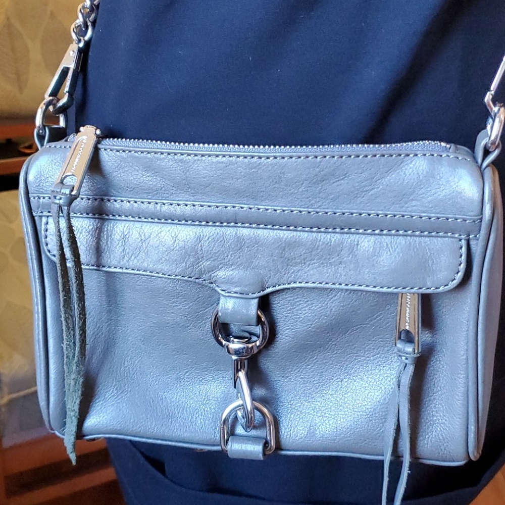 Rebecca Minkoff Taupe Gray Leather Cross-body Bag
